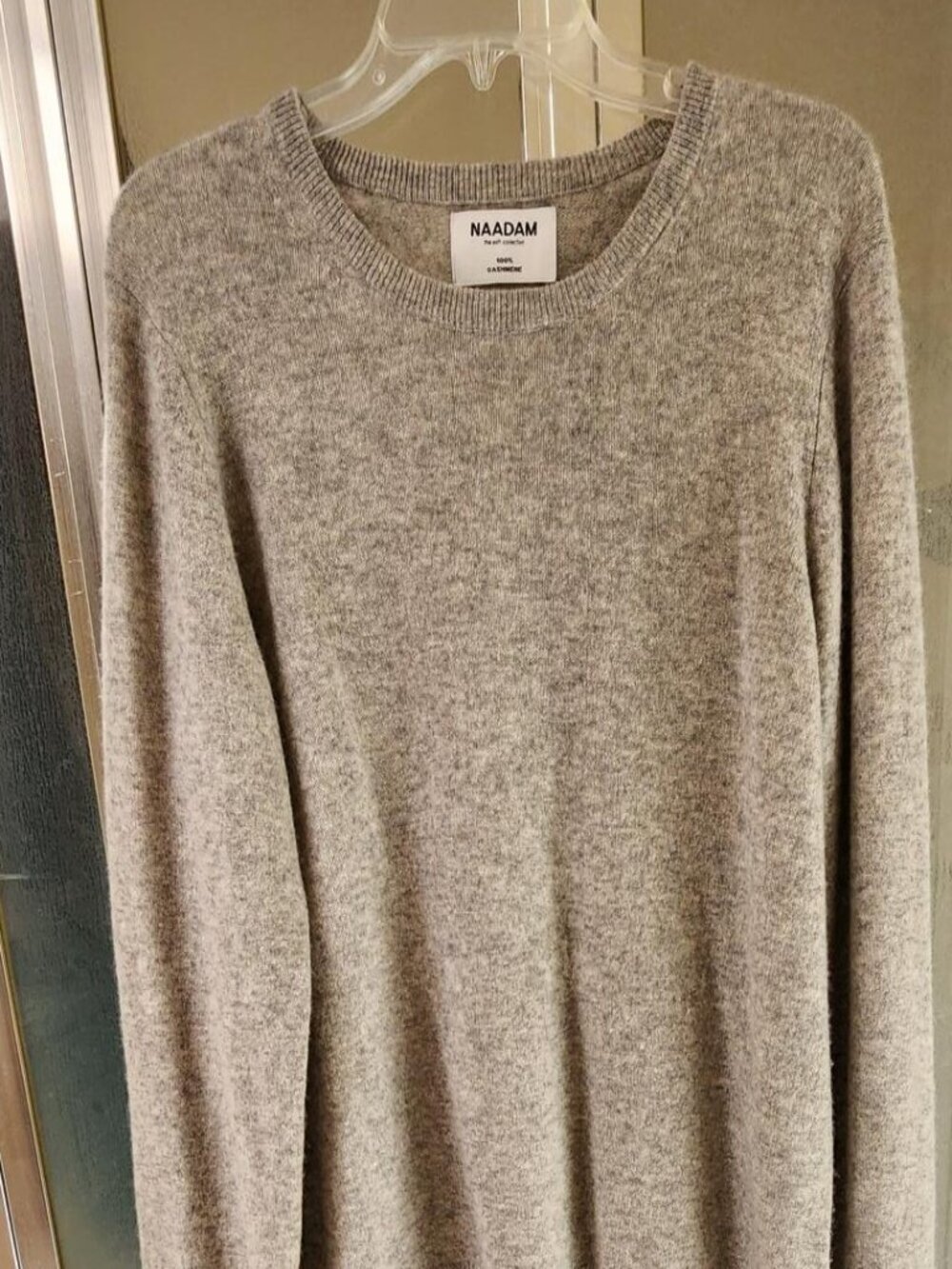 NAADAM 100% Cashmere Gray Crewneck Sweater Size XL Luxury Lightweight